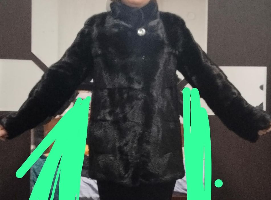 Норковая шуба черный бриллиант