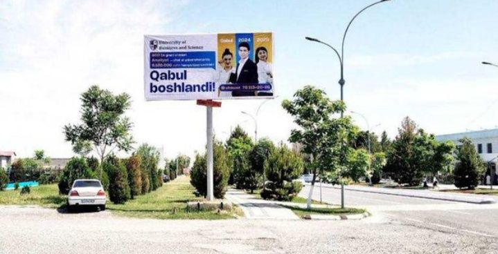 Jizzaxda bilbordlarda reklama. Реклама на билбордах Жиззах