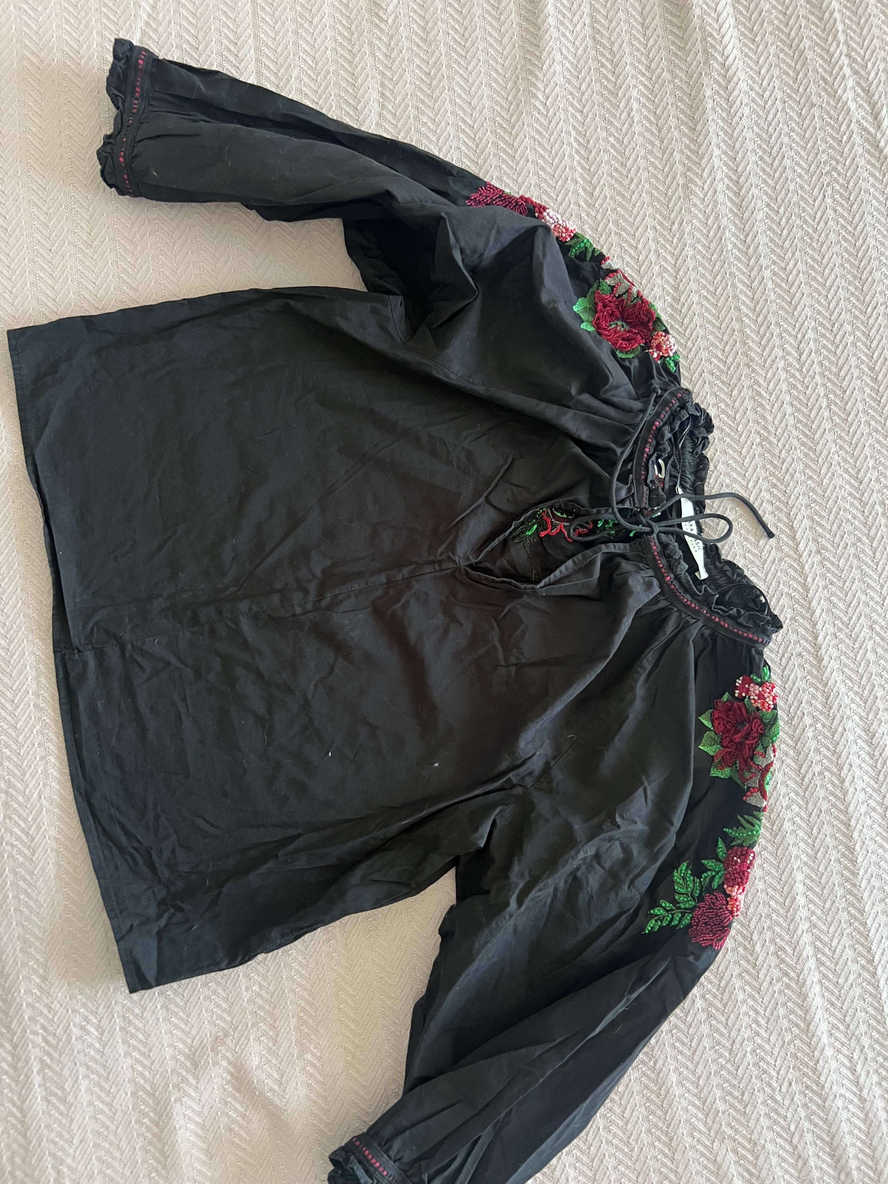 Бродирана риза  и карирана блуза ZARA