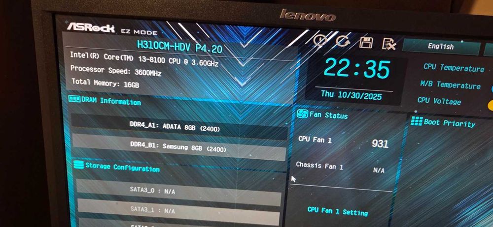 Компект! i3 8100 + 16 gb DDR4 240 gb SSD
