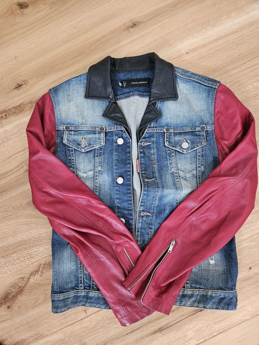 Geaca de blugi cu maneci din piele DSQUARED marime 48