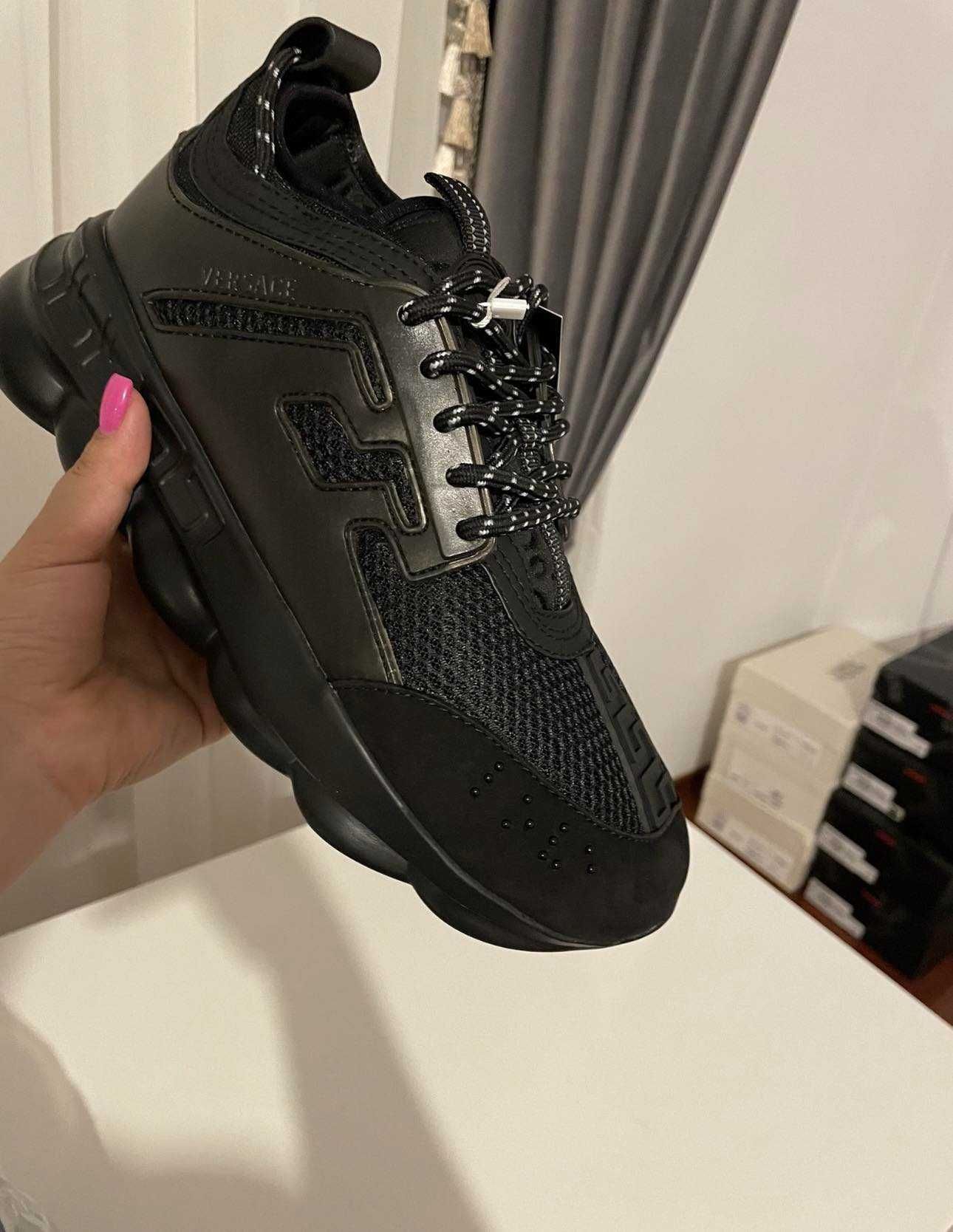 Adidasi Versace Triple Black ( Si de Dama Si de Barbati )