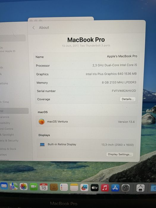 КАТО НОВ 13” MacBook Pro A1708(2017) Silver-i5/8GB RAM/256GB SSD — миниатюра 7