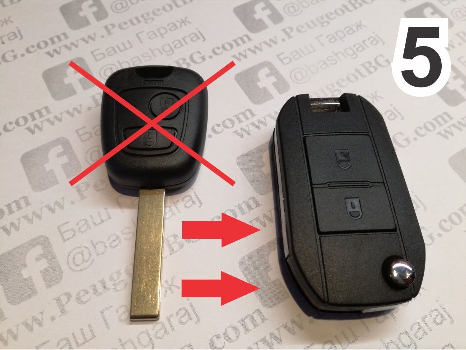 Кутийка за ключ за Peugeot/Пежо 107,207,306,307,308,407