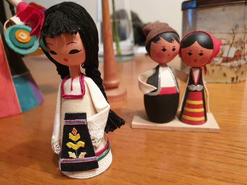 Големи и малки български дървени фигурки ръчна изработка 60-те и 70-те