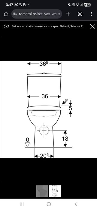 WC Geberit cu rezervor si capac
