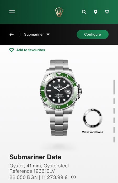 Rolex Submariner Date Oyster, 41 mm, Oystersteel Reference 126610LV