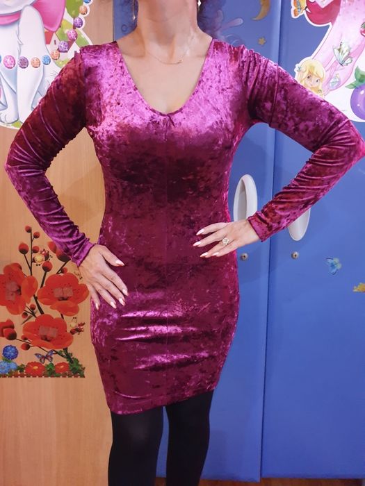 Rochie din catifea elastica