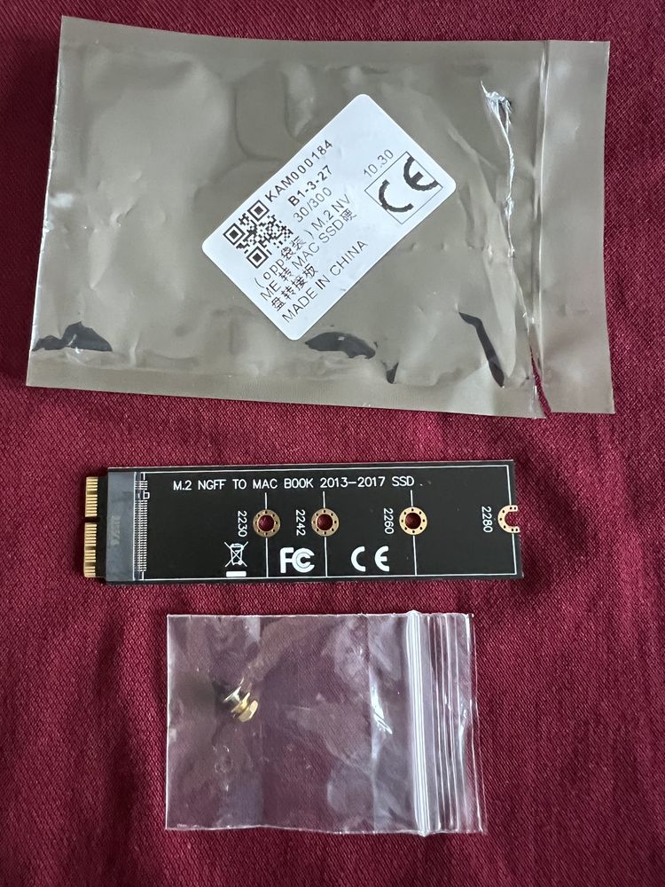 Adaptor M2 NVME / NGFF to SATA2 Macbook SSD pcie