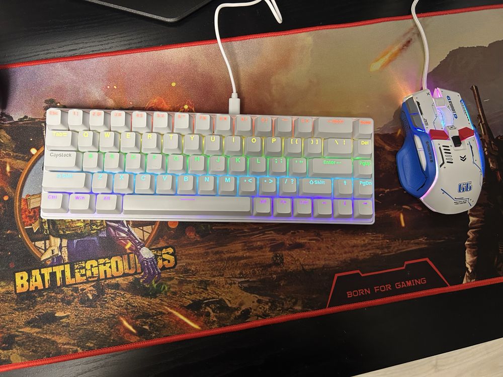 Set Tastatura mecanica + Mouse gaming G6, RGB ,Switch-uri detasabile