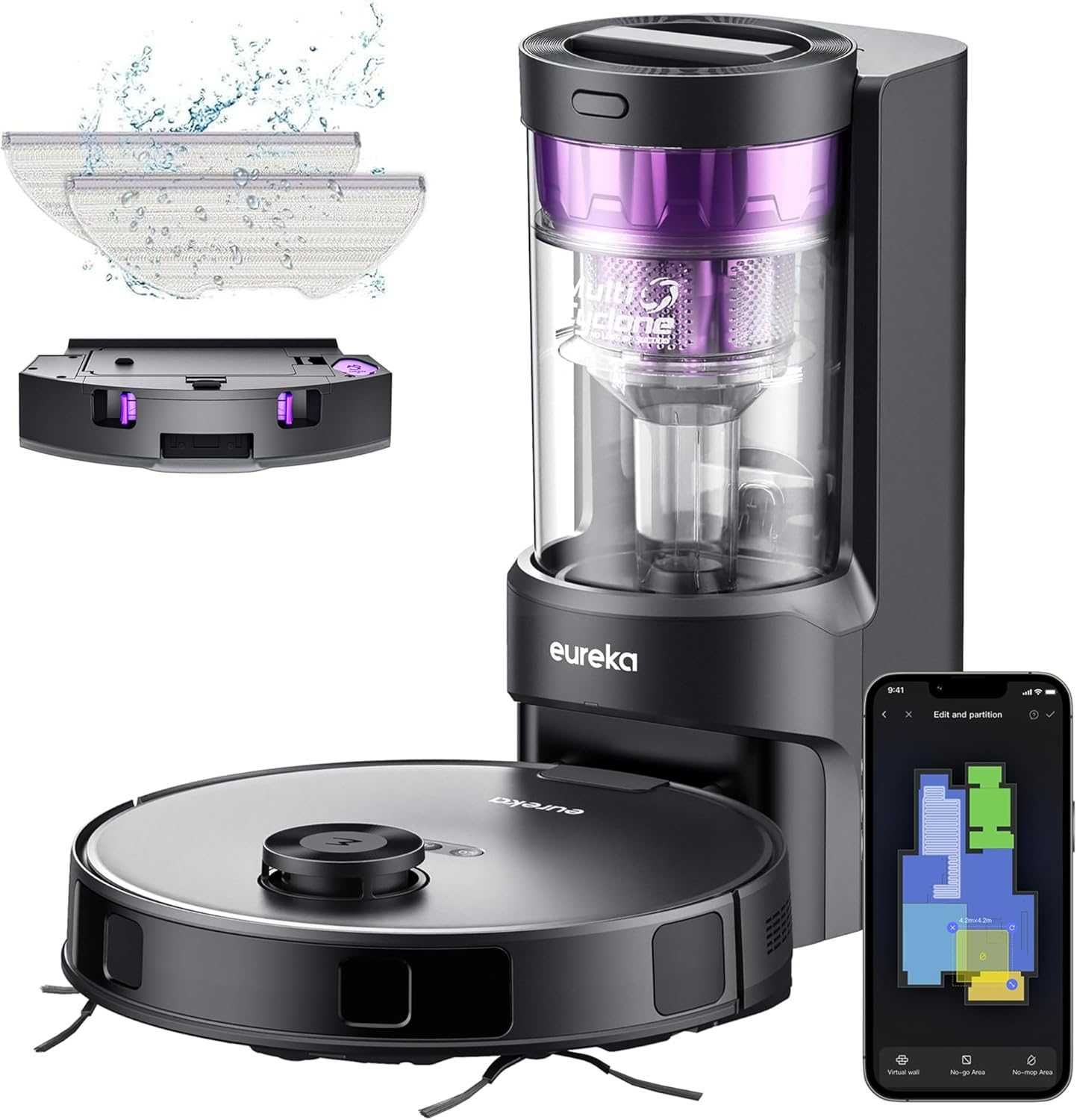 Прахосмукачка робот Eureka E10s, самоизпразваща се станция, с ДЕФЕКТ!