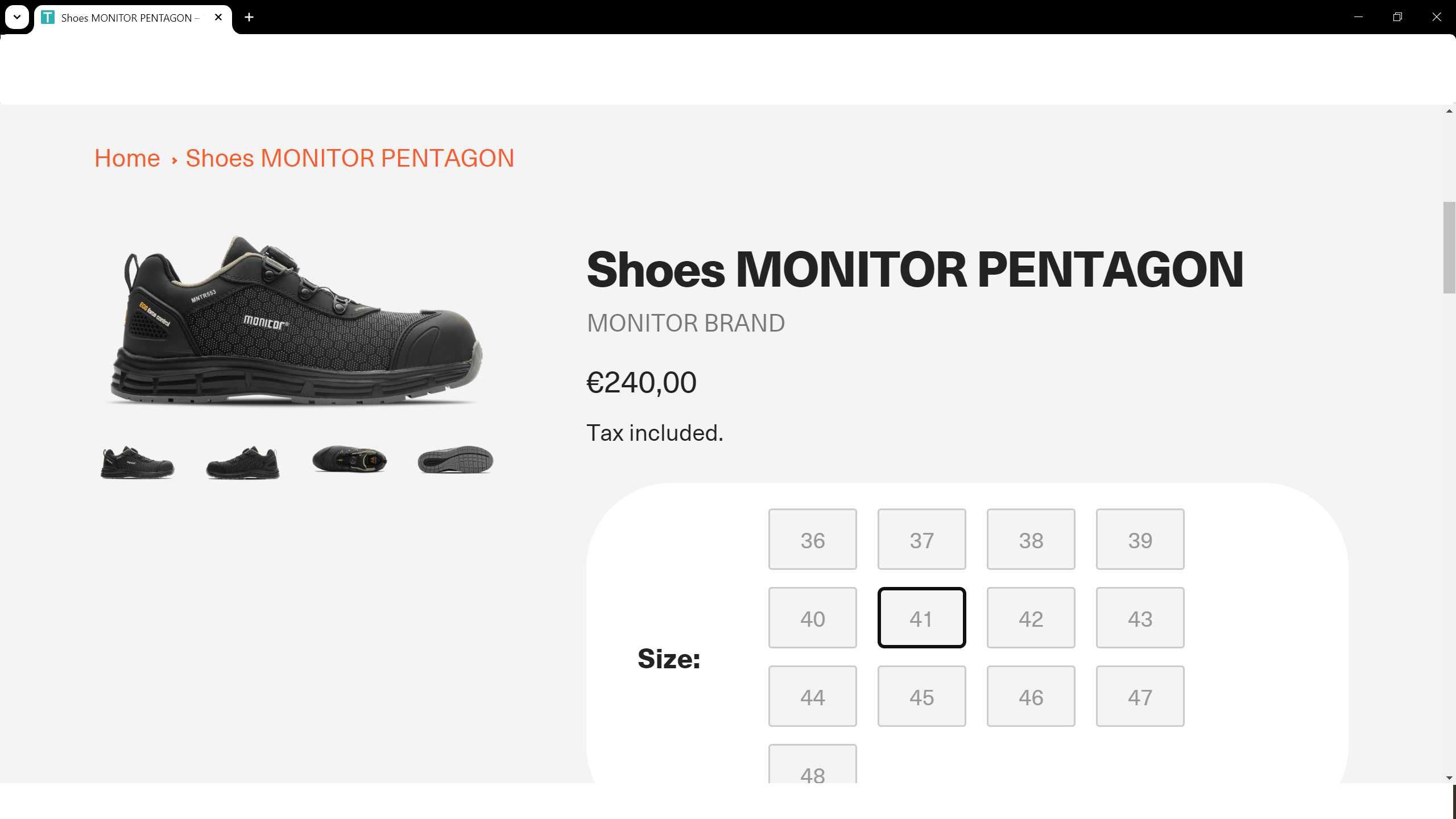 MONITOR PENTAGON BOA HYPERTEX Work Shoes размер EUR 41 работни WS1-16