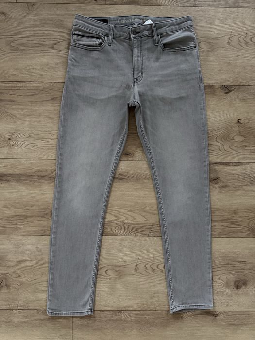 Blugi CALVIN KLEIN Slim Gri Barbati | Marime 34 x 32 (Talie 88 cm)