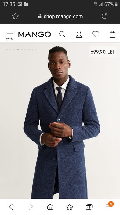 Palton barbati XS Mango