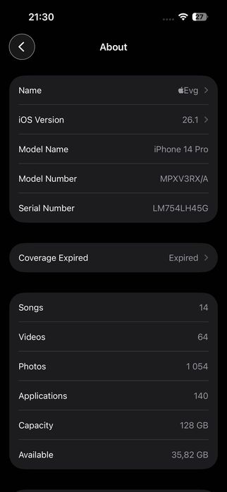 Iphone 14 Pro 128GB Black !!!
