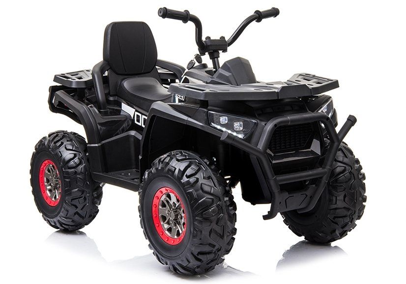 ATV electric pentru copii BJ607 12V 90W cu Scaun Tapitat #Negru