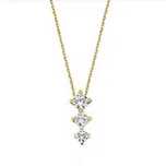 Colier aur galben 14k cu pandant trei zirconii - DA513