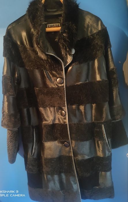 Кожаный пиджак женский нат.мех,нет кожа р-52