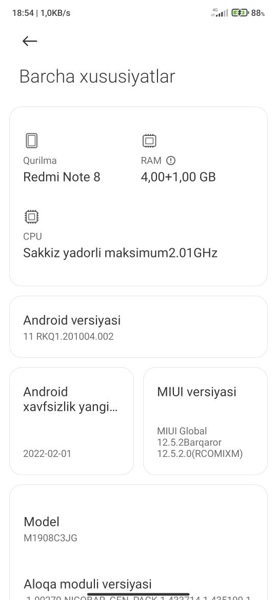 Redmi Not 8 Sotiladi