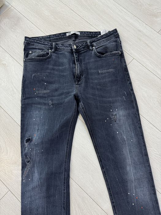 Blugi Slim Fit Zara Originali - Model pete vopsea