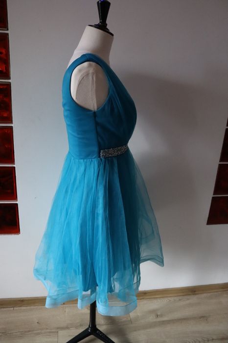 Rochie tulle albastra turcoaz 42