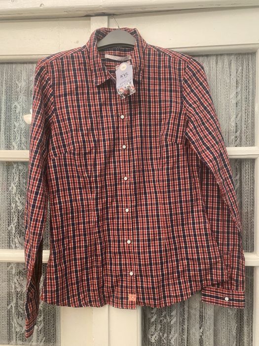 Camasa KVL dama multicolora, carouri rosu-negru