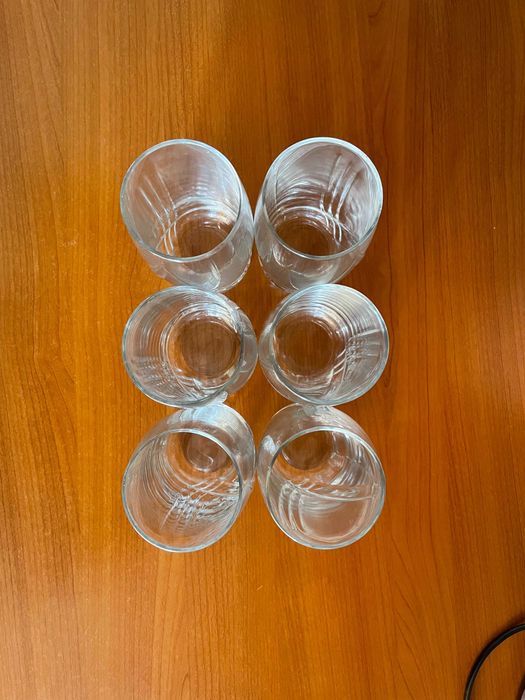 Pahare de sticla pentru apa, suc (set de 6)
