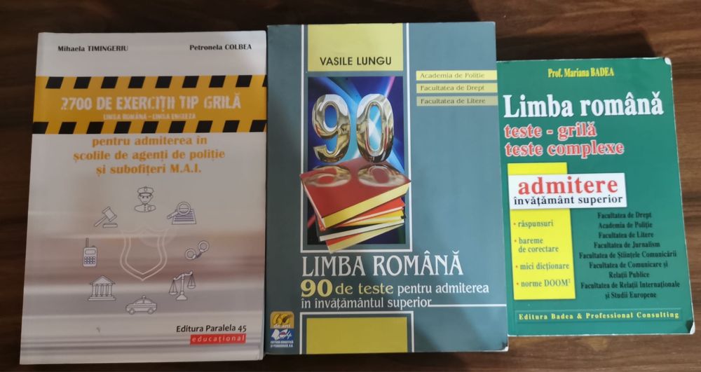 Cărți pentru admiterea la Academia de Poliție, școli de subofițeri