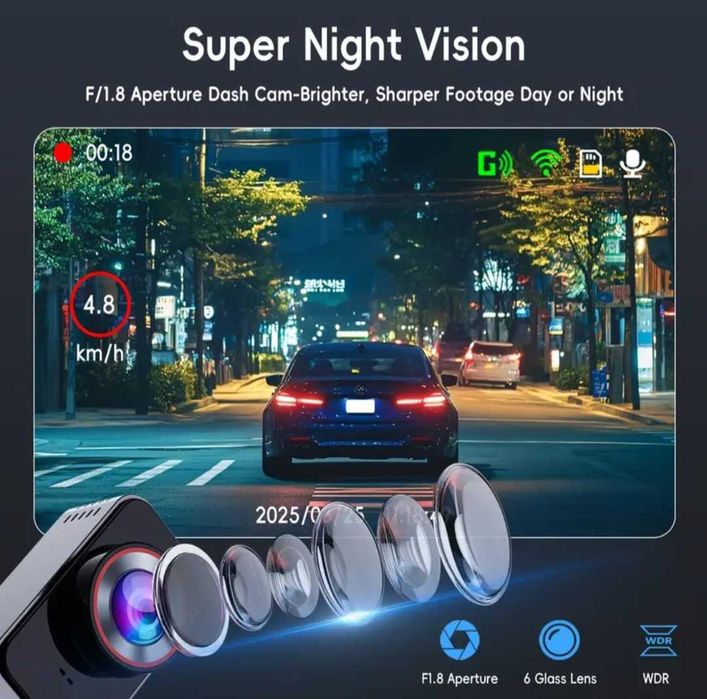 Camera auto video 4k,Wifi,card sd 64 Gb,cititor de card,cheie sim,Noua