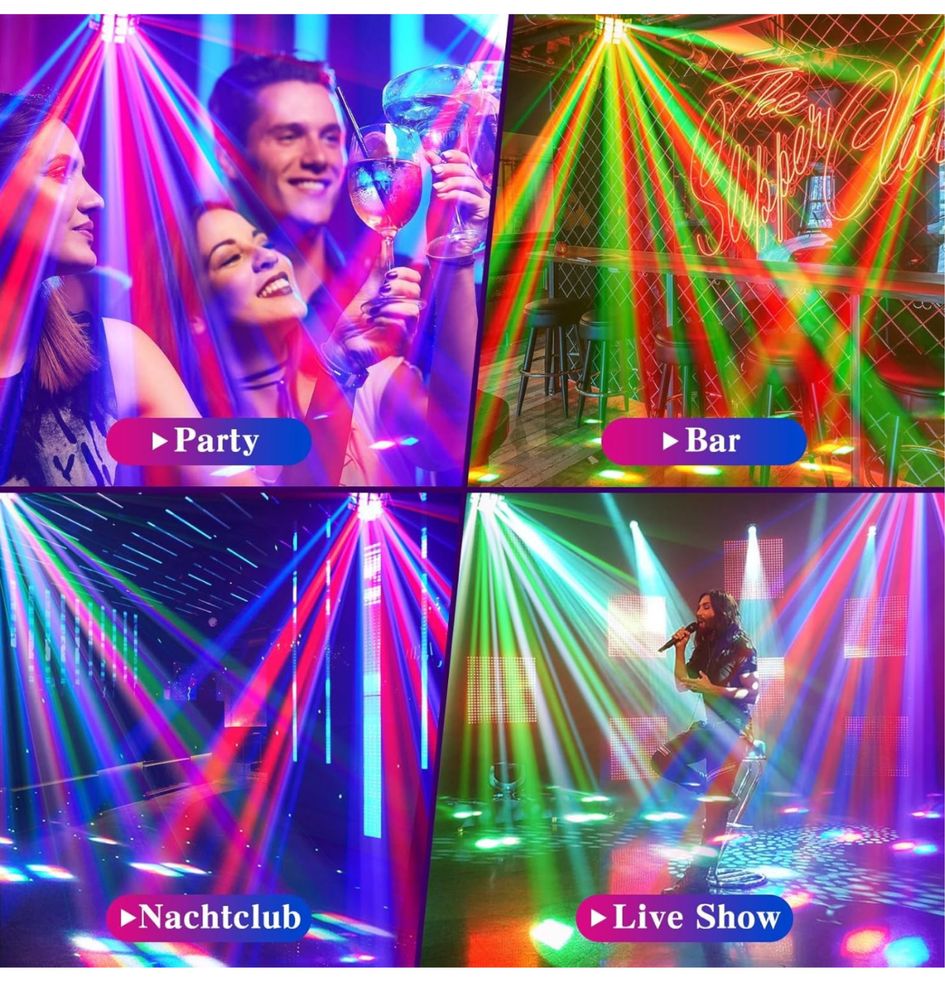 LED Stage Lighting, Party Lighting, DMX512 2 in 1 RGB Disco Light