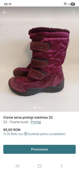 Cizme iarna primigi  marimea 32