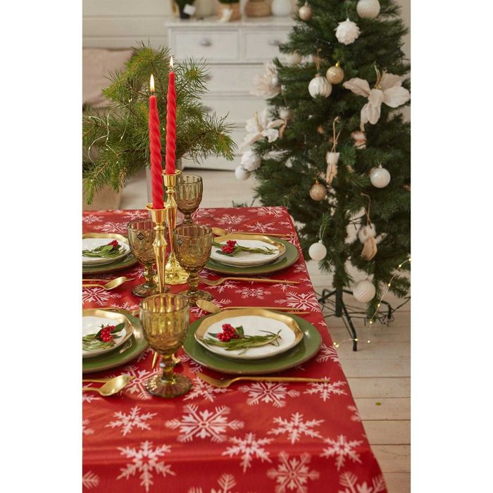 Скатерть новогодняя "Снежинки" 145*260 см