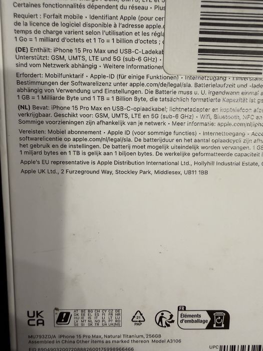 Iphone 15 Pro Max , 256 GB , Natural Titanium , ca nou , baterie 100 !