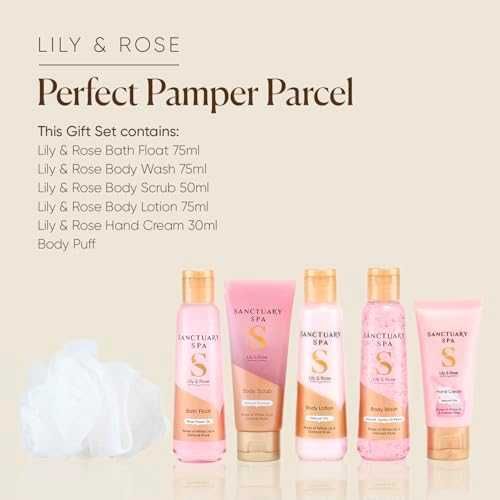 Нов Подаръчен комплект за баня тяло Lily & Rose Sanctuary Spa за жени