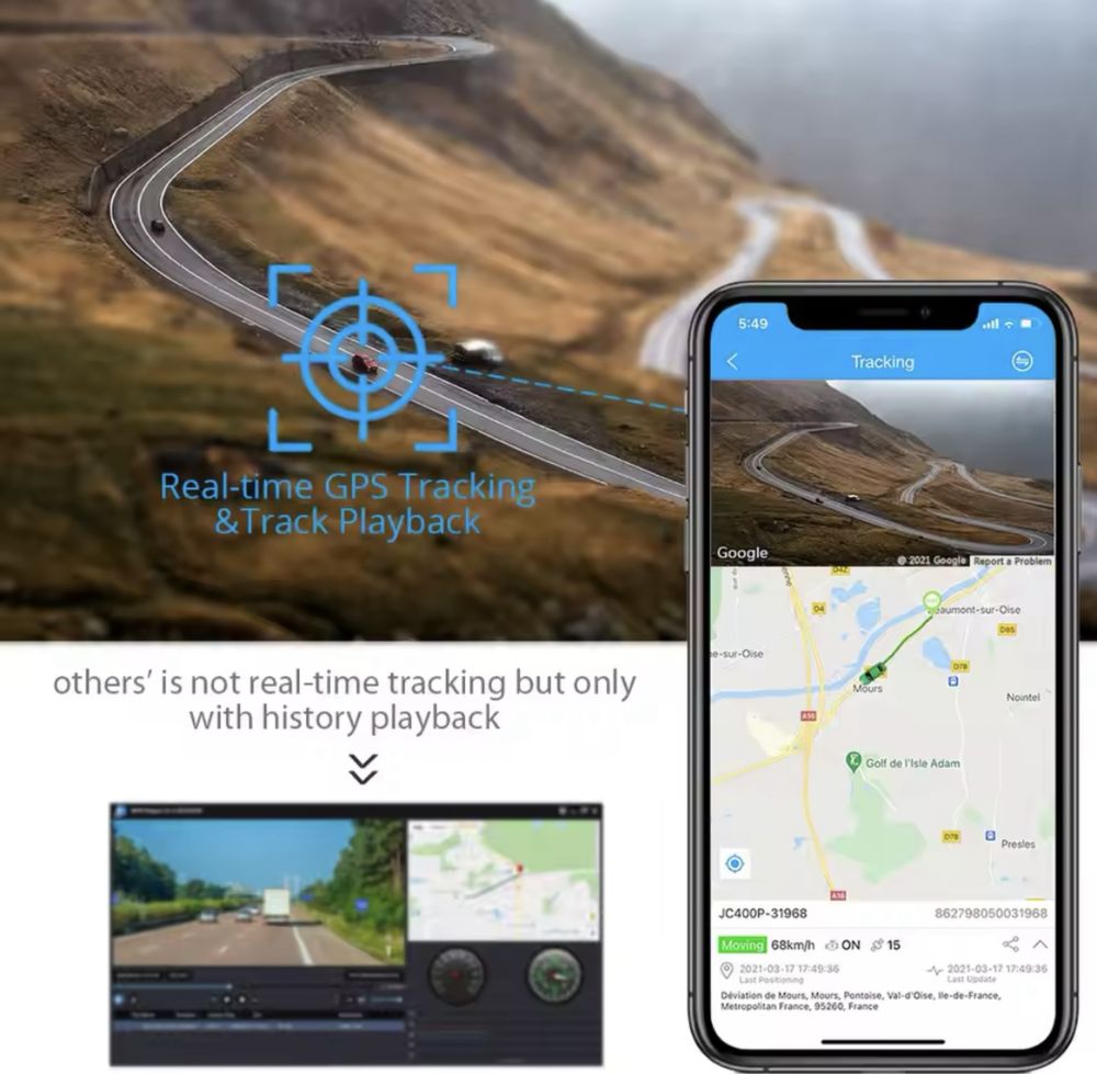 Видеоригистратор за кола 4G ,GPS tracking live streaming