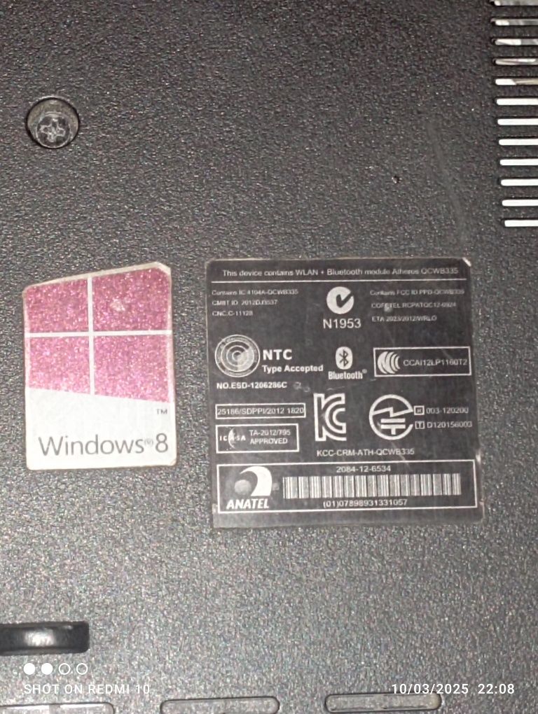 ACER noutbuk qora rangli