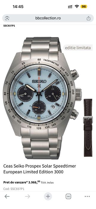 Ceas Seiko SSC937P1 Solar Chronograph – Limited Edition – Stare 9/10