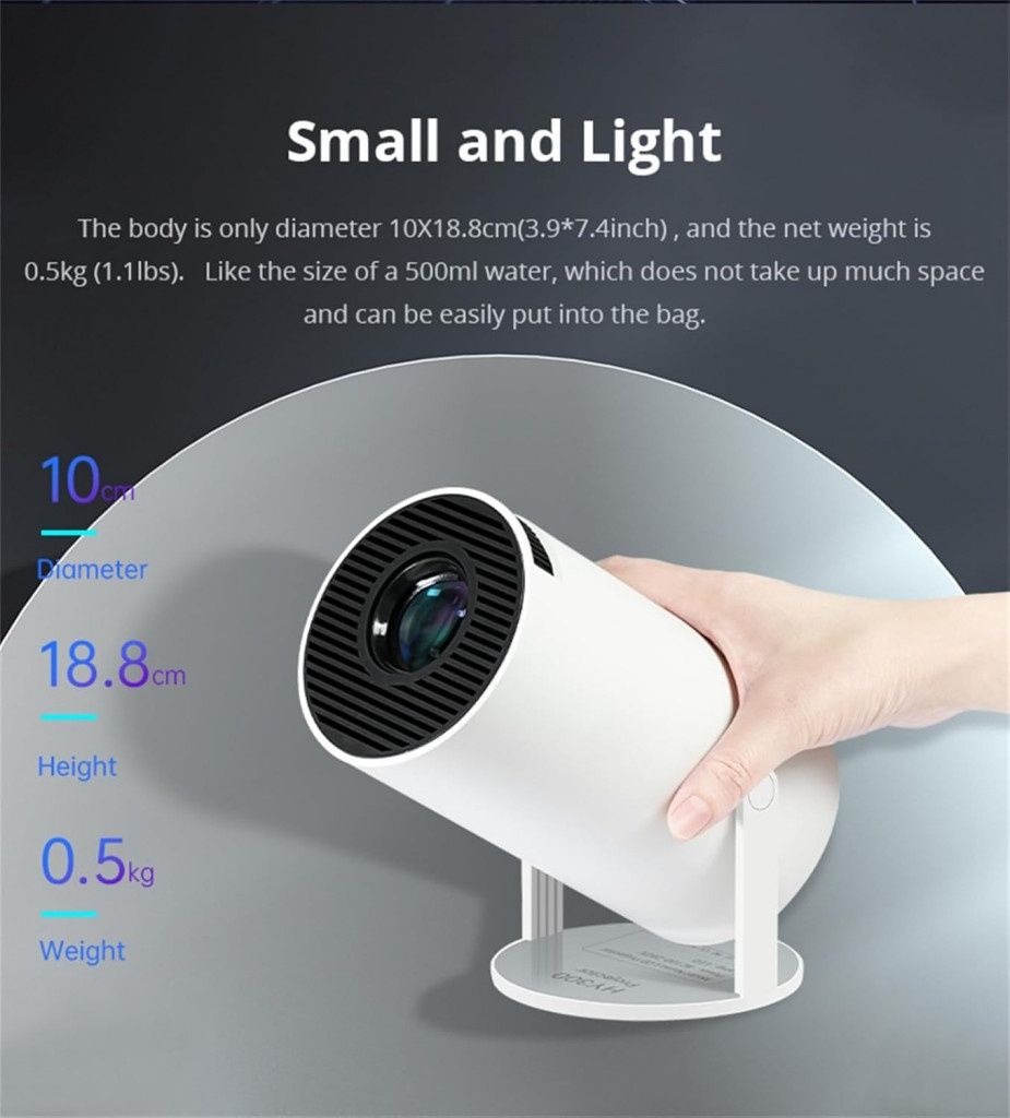 Преносим мини проектор,Android 11,HDMI връзка,USB,AV, Audio jack3.5mm,