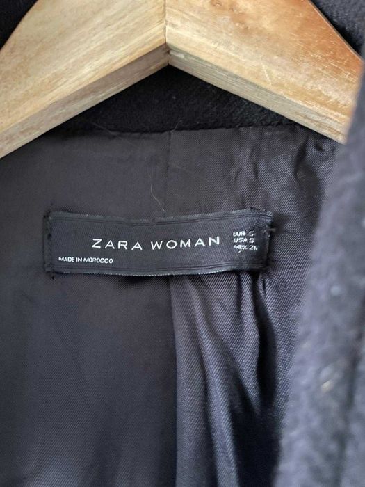 Palton negru din lana Zara