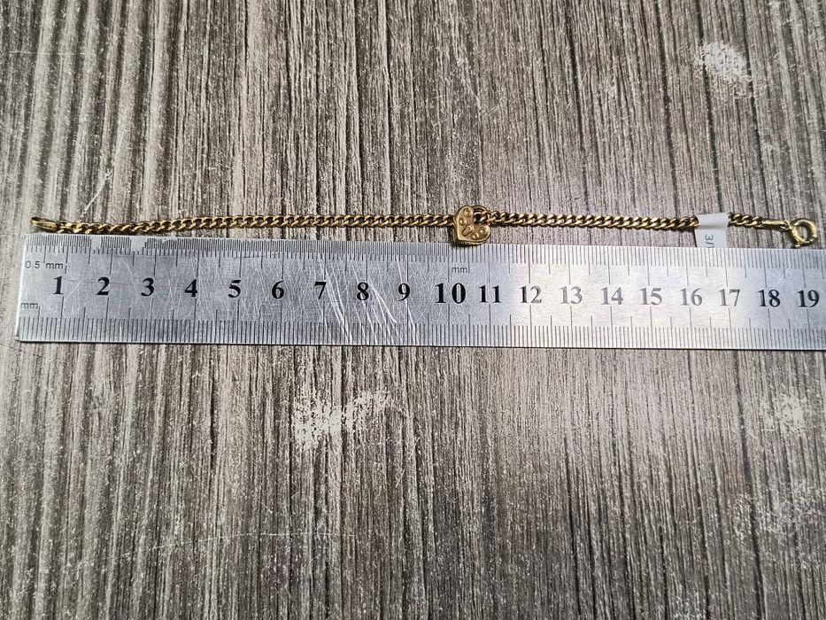 Златна Гривна с висулка сърце 3.18гр / 14К