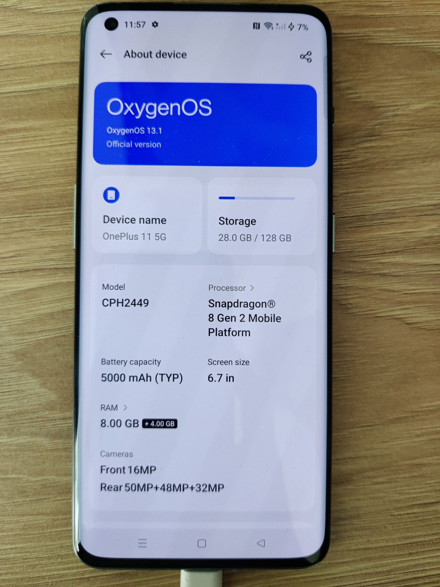 OnePlus 11 5G - 128 GB/8+4 RAM