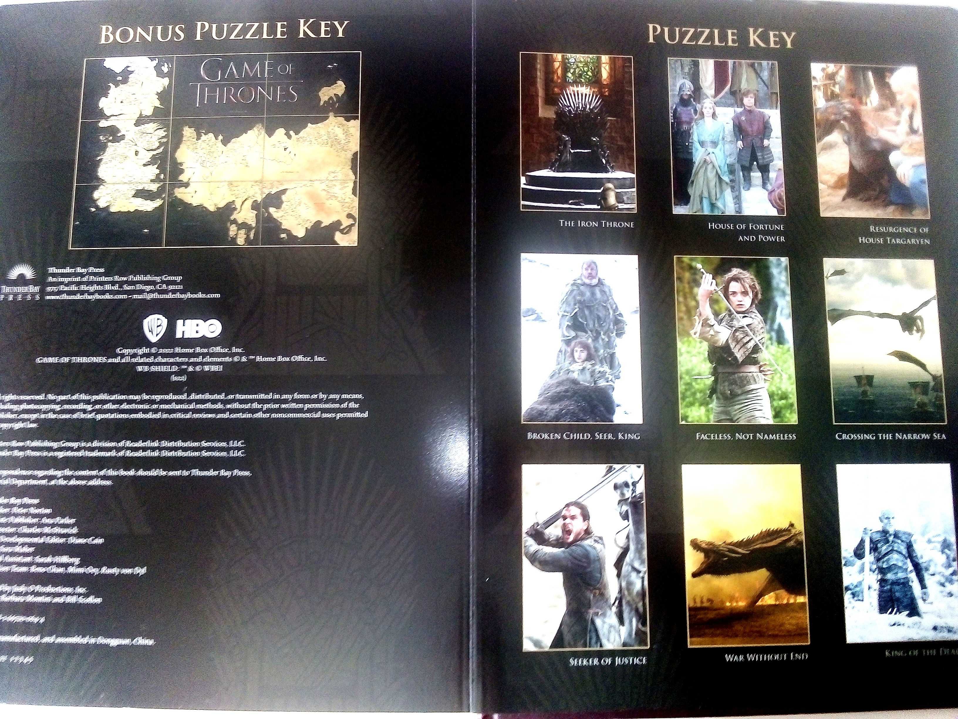 Jigsaw puzzle book - Game of Trones - 2022г.