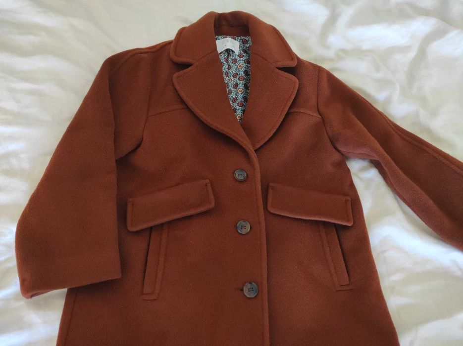 Вълнено палто Zara за момиче 134 см