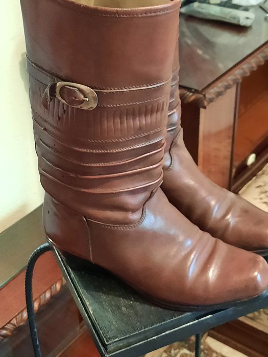 Cizme maro -roșcat, vintage, de colecție,  purtabile