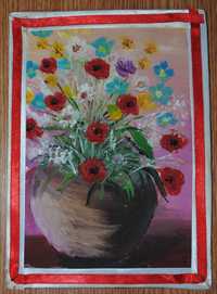 Tablou original, ulei pe panza (canvas) - Flori de primăvară