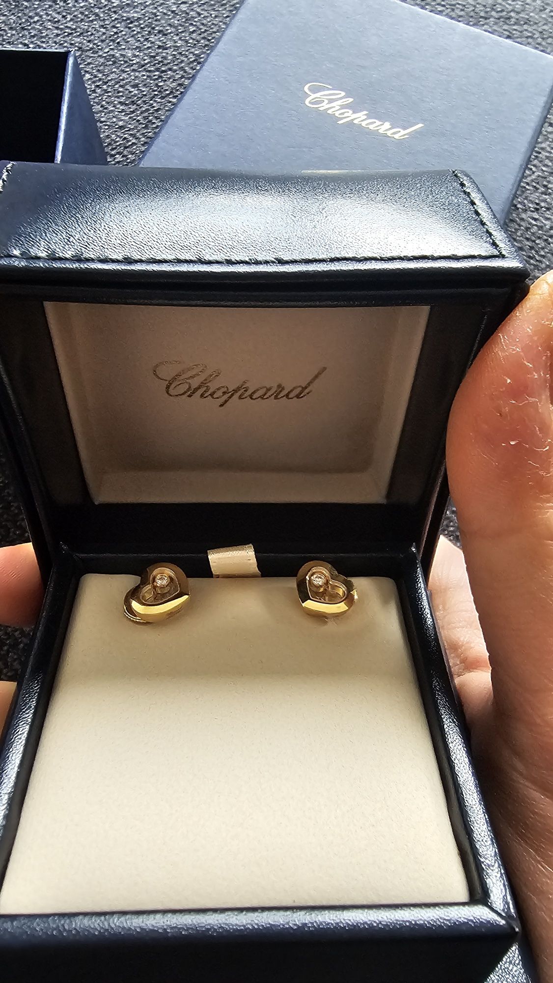 Златни обеци Chopard Happy Hearts