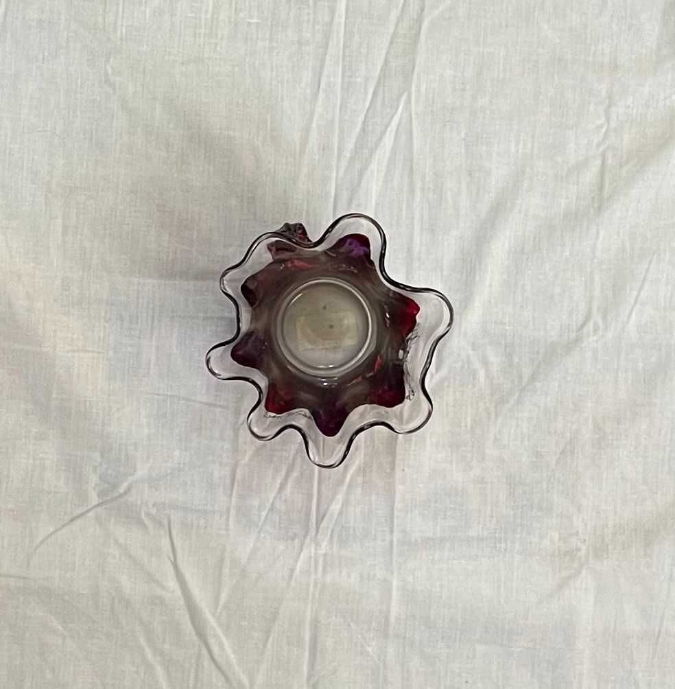vaza din sticla prelucrata traditional si pictata manual anacris art