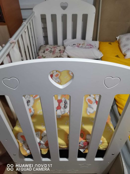 Patut cu saltea de cocos si lenjerie