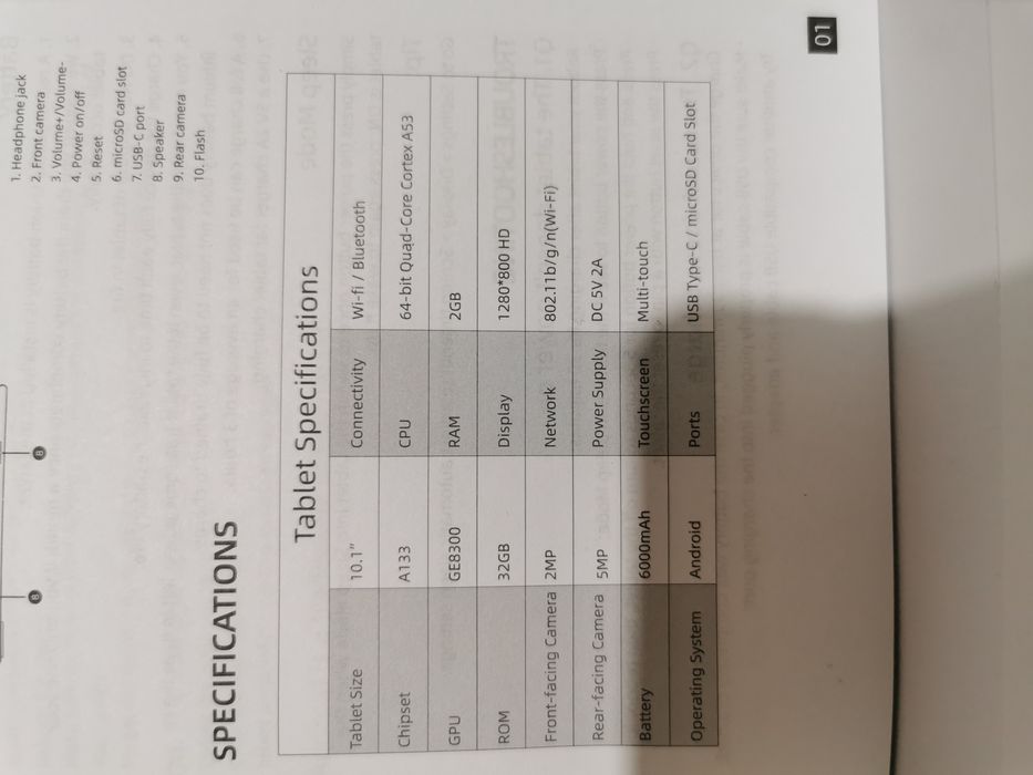 Tableta 10.1 MB1001 2gb ram 32 Rom Android
