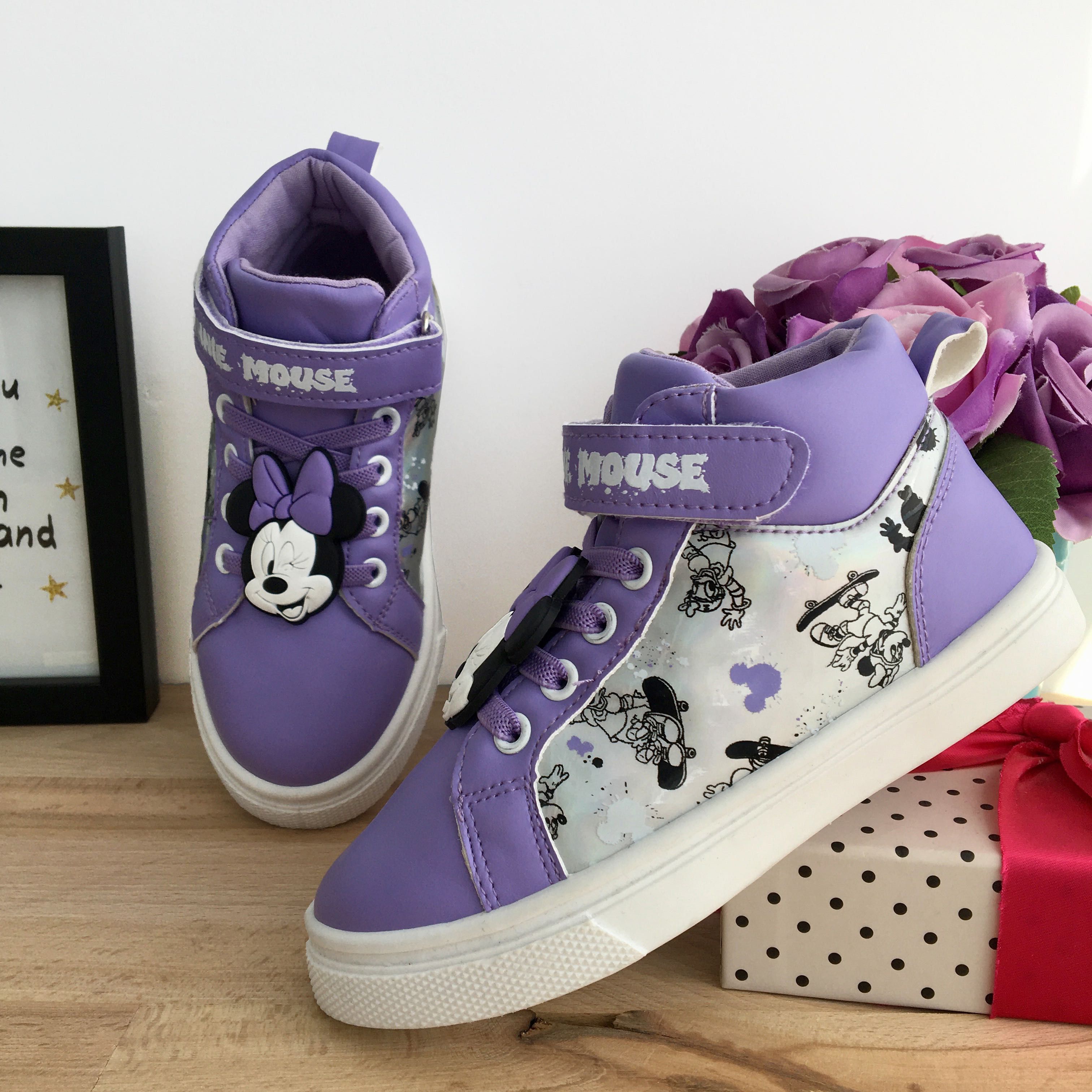 Adidasi inalti mov cu Minnie Mouse / pantofi sport fete 28 30 33 34